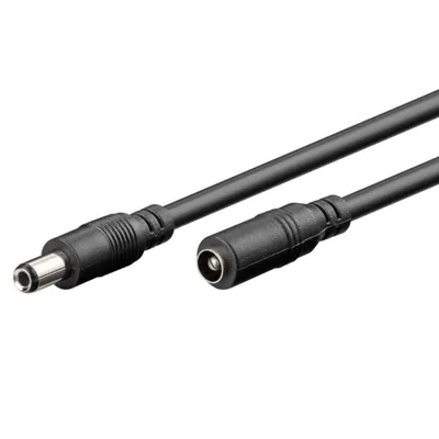 DC-forlengelseskabel 5,5x2,5 mm 3 m Svart