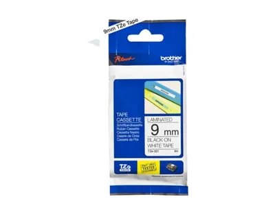 Brother Tape 9mm TZe-221 Svart/Hvit 
